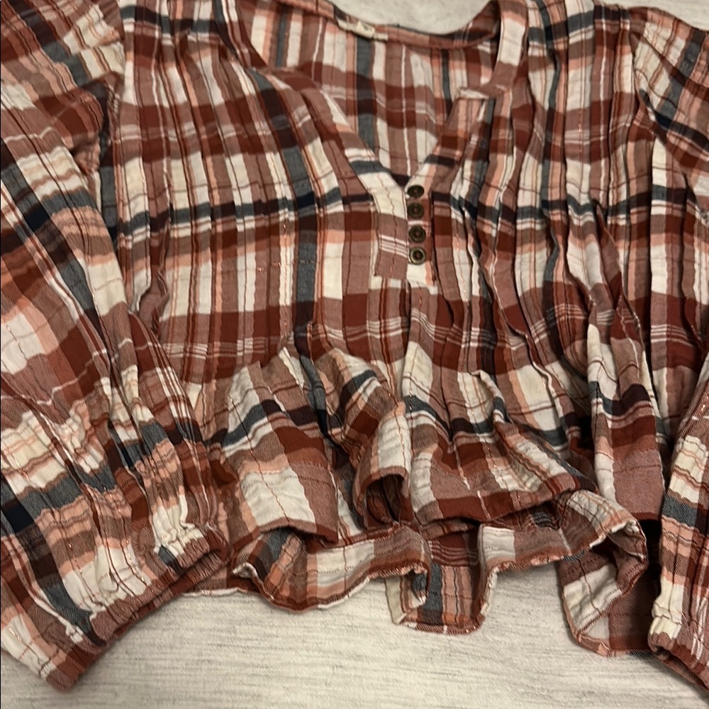 Pilcro Plaid Button-Up Blouse
